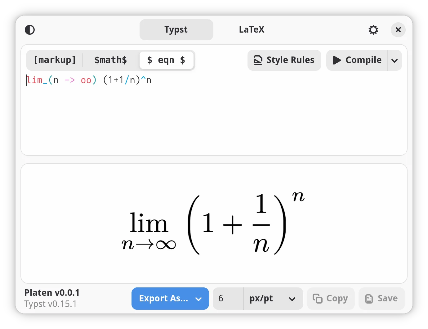 Typesetting the limit definition of the natural number